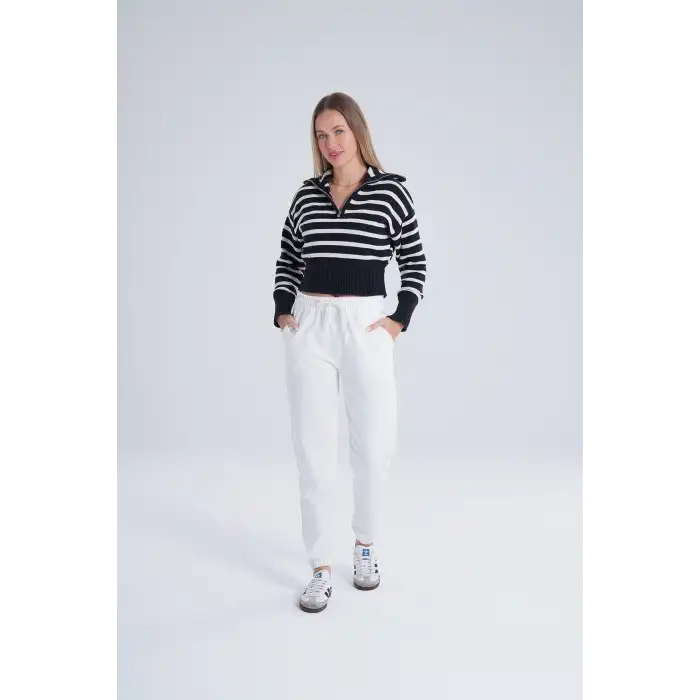 Ekru Kadın Pamuk Jogger Eşofman Altı-(jg01-03)