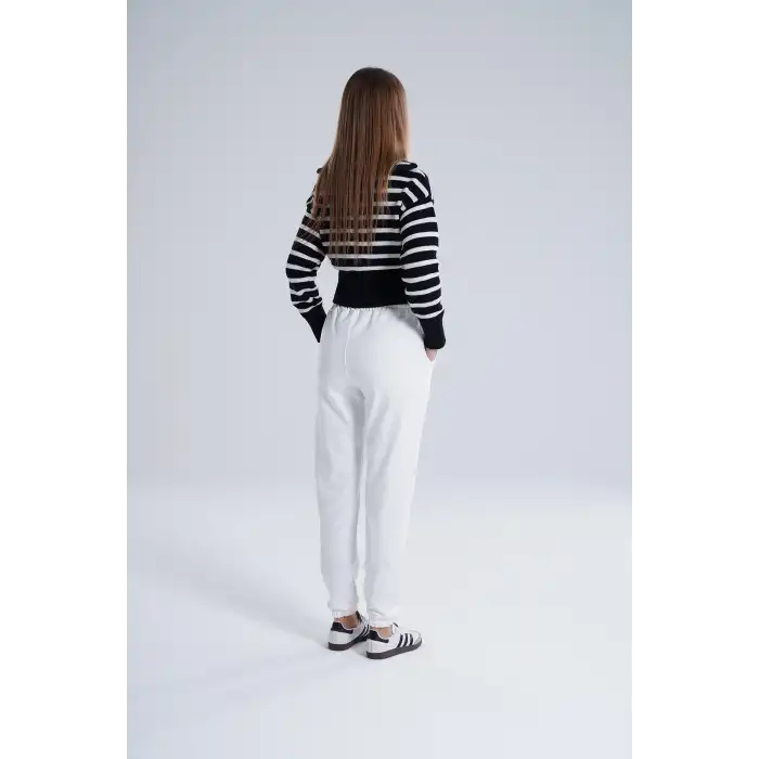 Ekru Kadın Pamuk Jogger Eşofman Altı-(jg01-03)