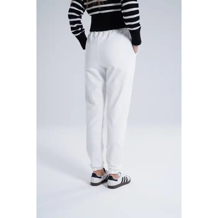 Ekru Kadın Pamuk Jogger Eşofman Altı-(jg01-03)