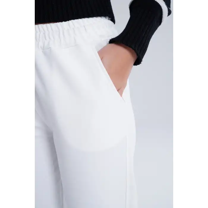 Ekru Kadın Pamuk Jogger Eşofman Altı-(jg01-03)