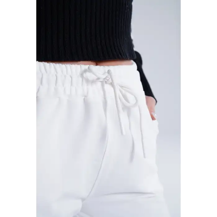 Ekru Kadın Pamuk Jogger Eşofman Altı-(jg01-03)