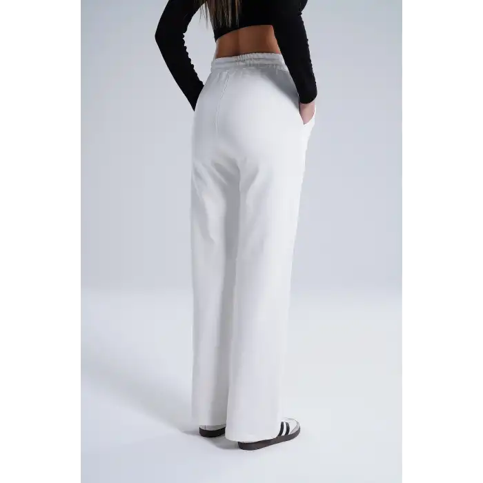 Paloza Kadın Önü Çimalı Beyaz Eşofman Altı -(PL01-01)