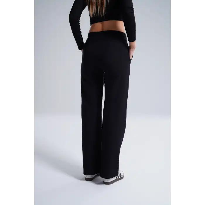 Paloza Kadın Önü Çimalı Siyah Eşofman Altı -(PL01-02)