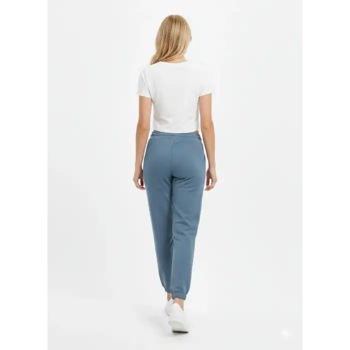 Likralı Openet Kumaş Kadın Mavi Eşofman Altı -(OK01-01)