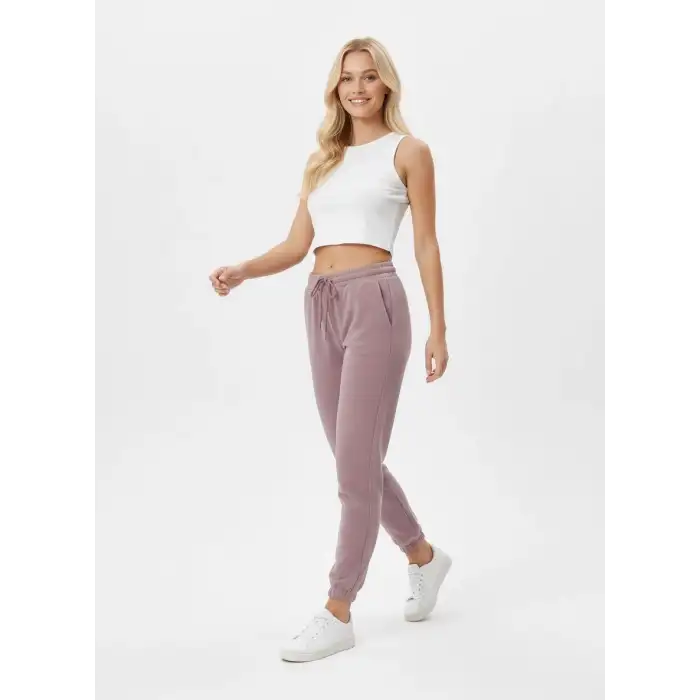 Likralı Openet Kumaş Kadın Pembe Eşofman Altı -(OK01-02)