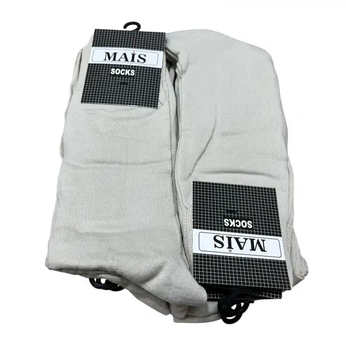 İhracat Fazlası Toptan Erkek Çorap 12’li Bej Paket -(IH01-07)