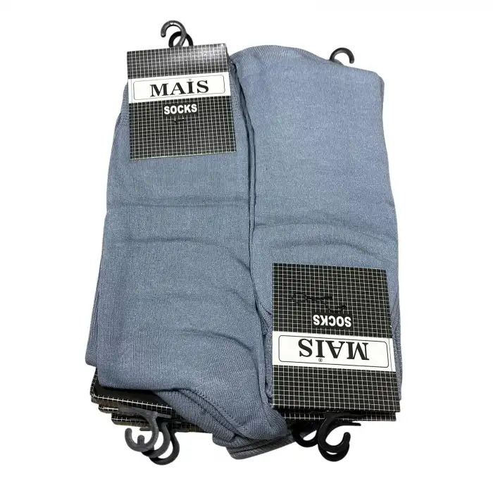 İhracat Fazlası Toptan Erkek Çorap 12’li Gri Paket -(IH01-11)