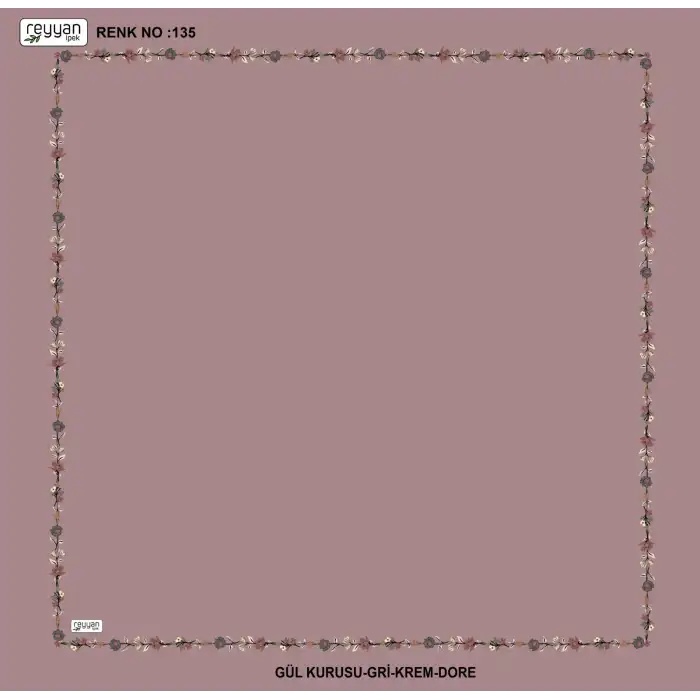 Reyyan İpek 100 cm Desenli Oyalık Yazma (ryyn-449-17)