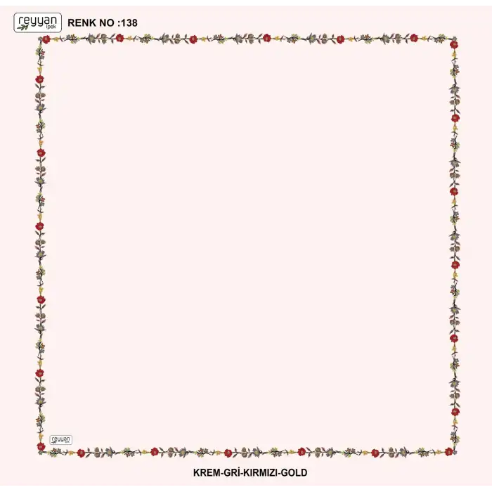 Reyyan İpek 100 cm Desenli Oyalık Yazma (ryyn-449-19)