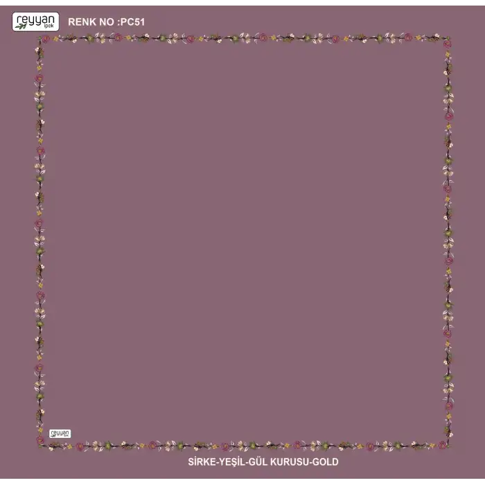 Reyyan İpek 100 cm Desenli Oyalık Yazma (ryyn-449-21)