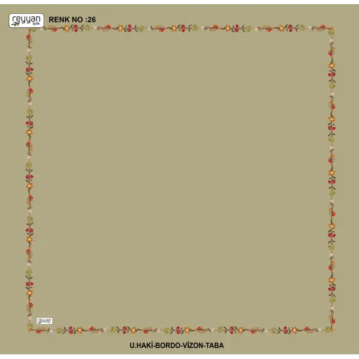 Reyyan İpek 100 cm Desenli Oyalık Yazma (ryyn-449-29)