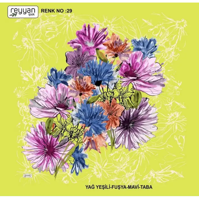 Reyyan İpek 100 cm Desenli Oyalık Yazma (ryyn-450-03)