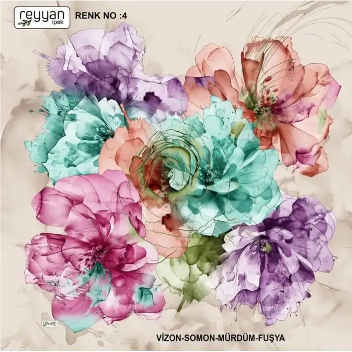 Reyyan İpek 100 cm Desenli Oyalık Yazma (ryyn-451-05)