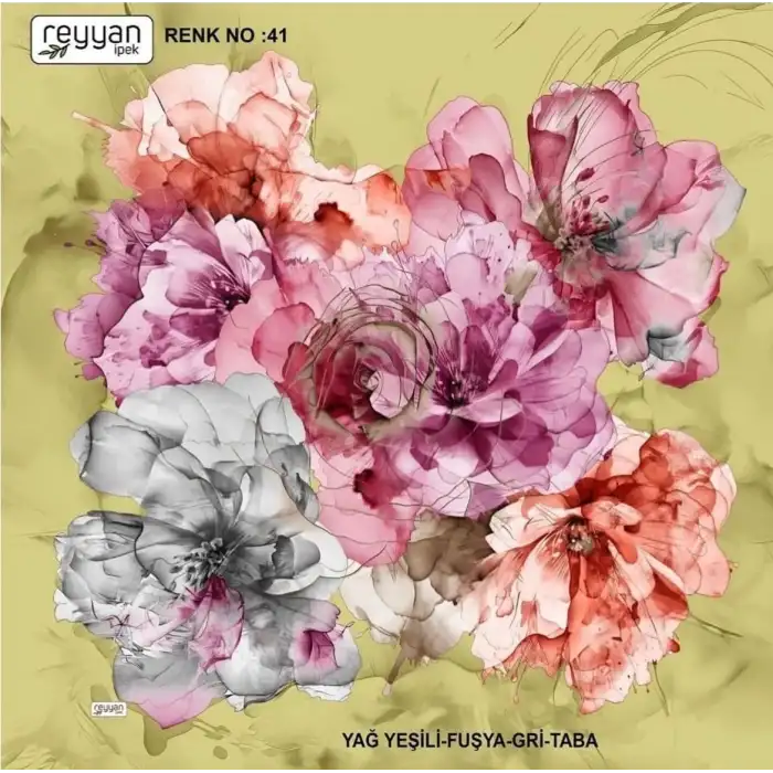 Reyyan İpek 100 cm Desenli Oyalık Yazma (ryyn-451-07)