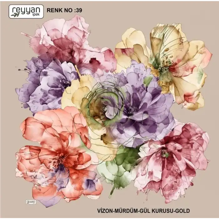 Reyyan İpek 100 cm Desenli Oyalık Yazma (ryyn-451-08)