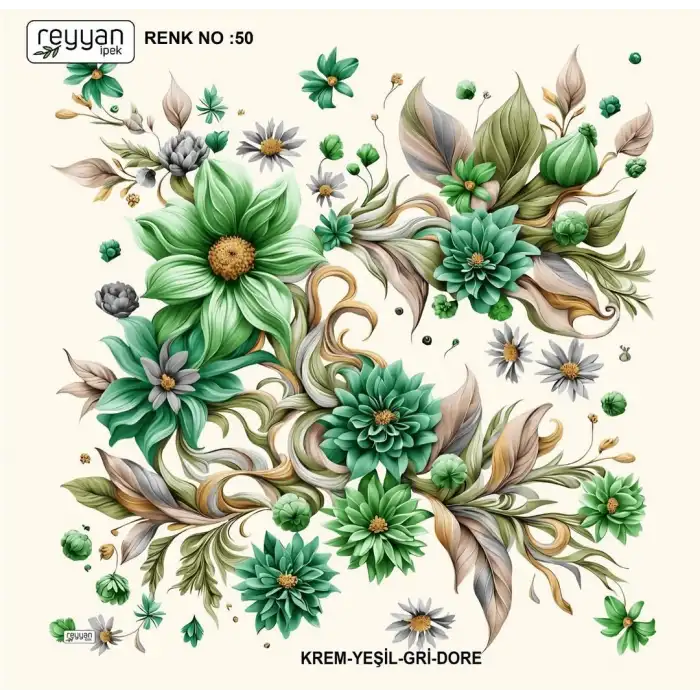 Reyyan İpek 100 cm Desenli Oyalık Yazma (ryyn-452-03)