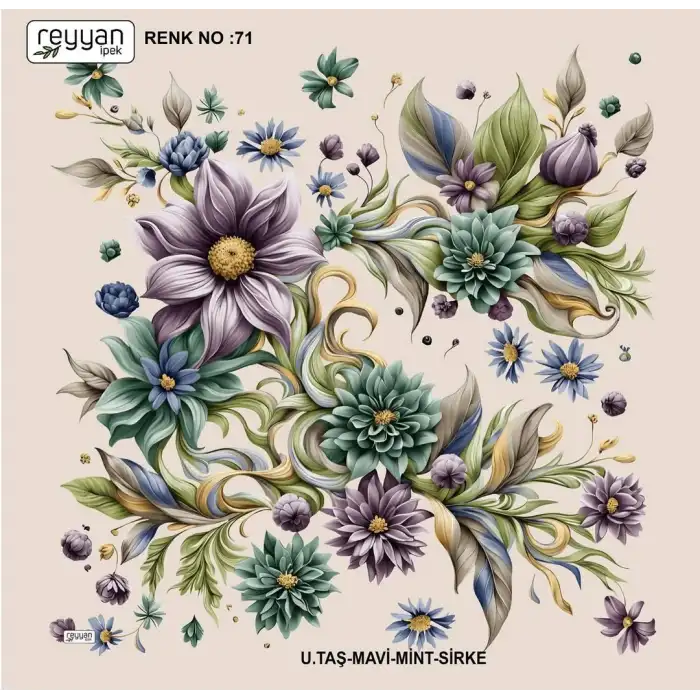 Reyyan İpek 100 cm Desenli Oyalık Yazma (ryyn-452-06)