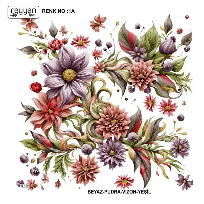 Reyyan İpek 100 cm Desenli Oyalık Yazma (ryyn-452-07)
