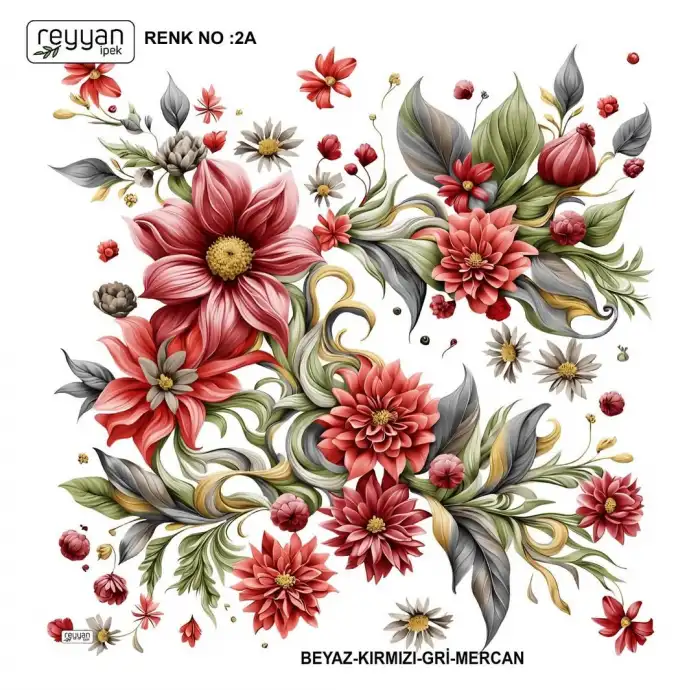 Reyyan İpek 100 cm Desenli Oyalık Yazma (ryyn-452-12)