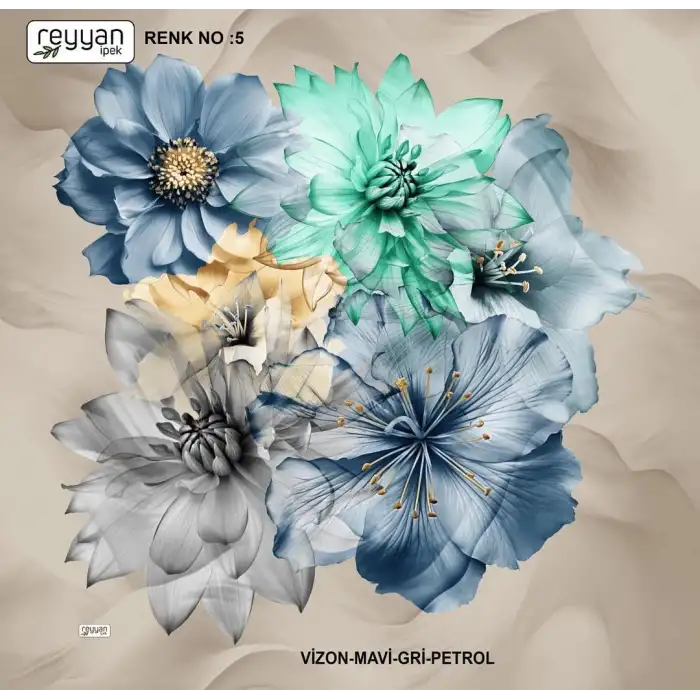 Reyyan İpek 100 cm Desenli Oyalık Yazma (ryyn-453-03)