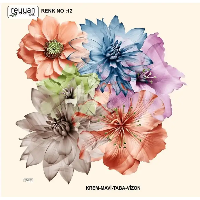 Reyyan İpek 100 cm Desenli Oyalık Yazma (ryyn-453-04)