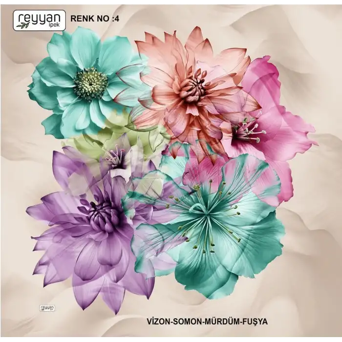 Reyyan İpek 100 cm Desenli Oyalık Yazma (ryyn-453-09)