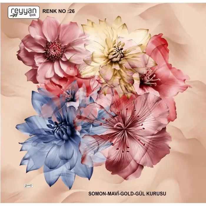 Reyyan İpek 100 cm Desenli Oyalık Yazma (ryyn-453-11)