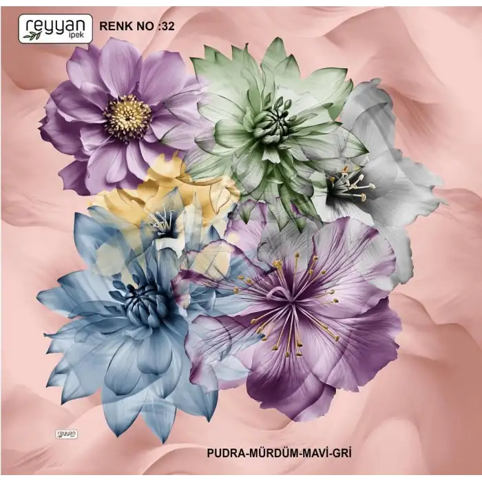 Reyyan İpek 100 cm Desenli Oyalık Yazma (ryyn-453-17)