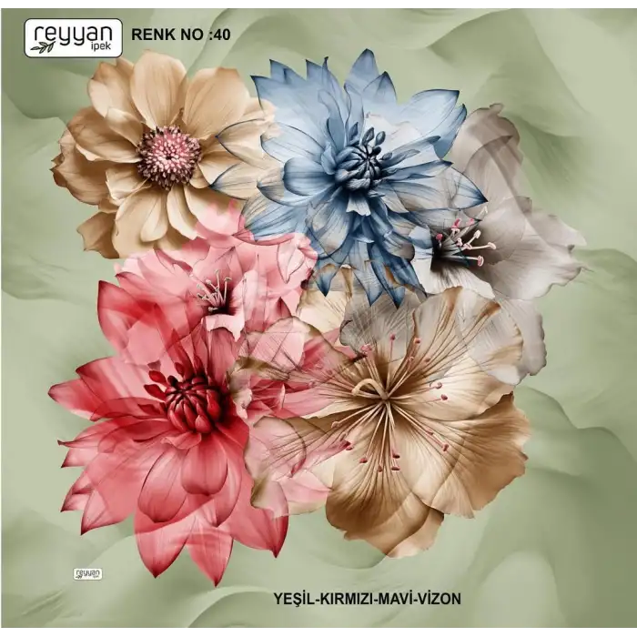 Reyyan İpek 100 cm Desenli Oyalık Yazma (ryyn-453-18)