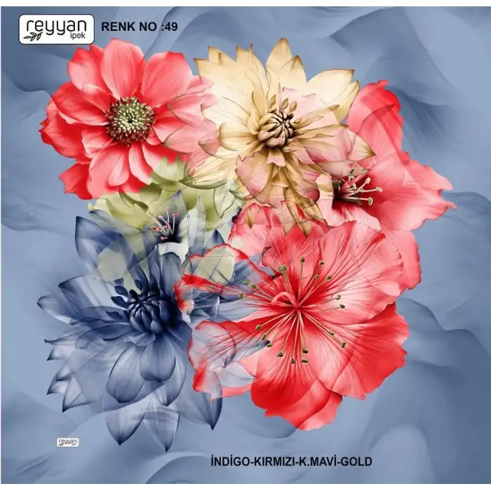 Reyyan İpek 100 cm Desenli Oyalık Yazma (ryyn-453-21)