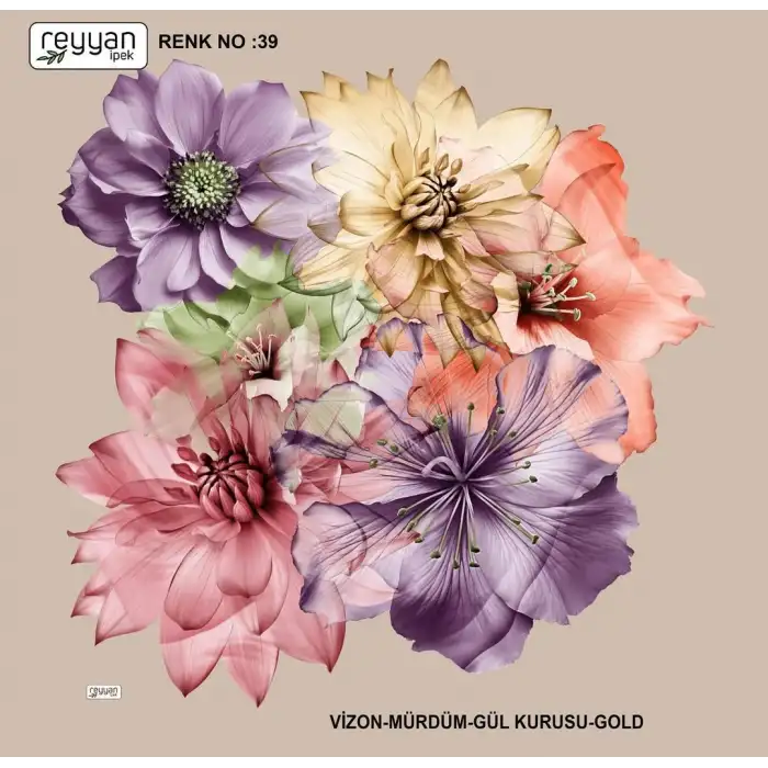 Reyyan İpek 100 cm Desenli Oyalık Yazma (ryyn-453-22)