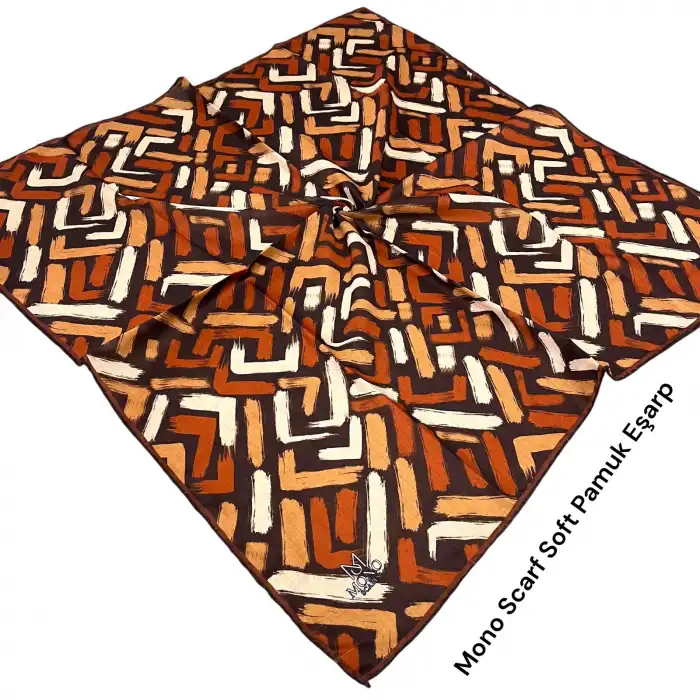 Mono Scarfs El Dikişli Dijital Soft Eşarp-soft07-07