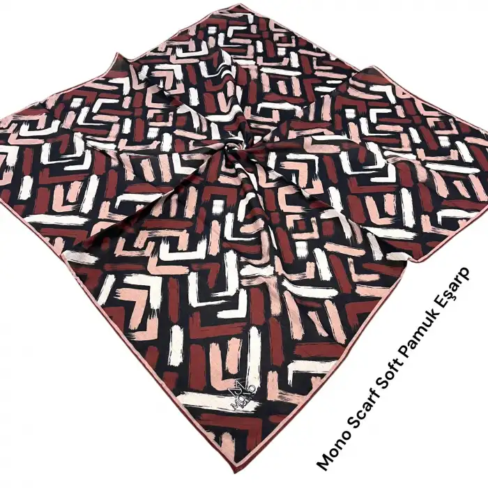 Mono Scarfs El Dikişli Dijital Soft Eşarp-soft07-08