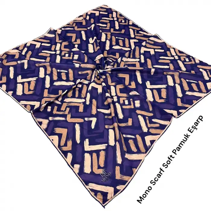 Mono Scarfs El Dikişli Dijital Soft Eşarp-soft07-11