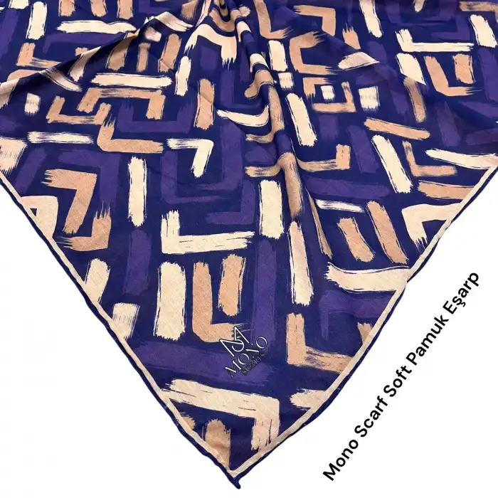 Mono Scarfs El Dikişli Dijital Soft Eşarp-soft07-11