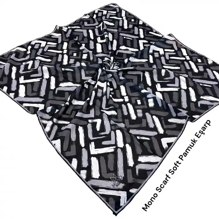 Mono Scarfs El Dikişli Dijital Soft Eşarp-soft07-12