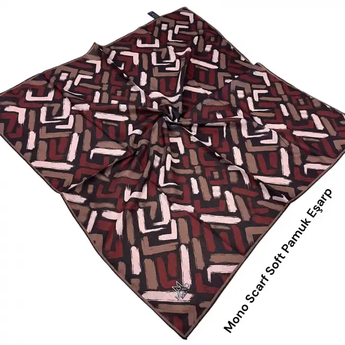 Mono Scarfs El Dikişli Dijital Soft Eşarp-soft07-13