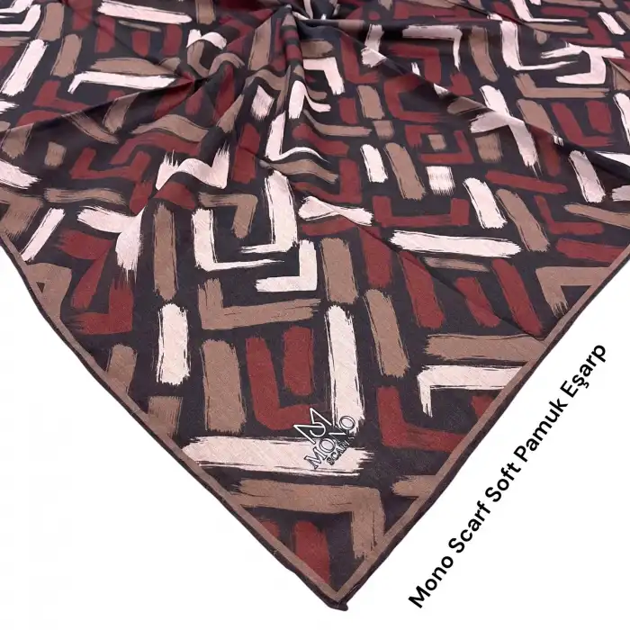 Mono Scarfs El Dikişli Dijital Soft Eşarp-soft07-13