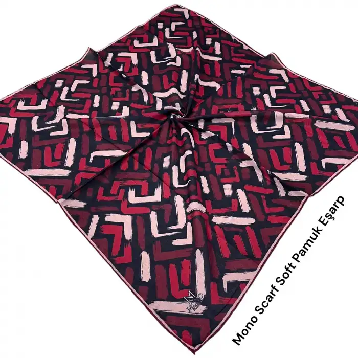 Mono Scarfs El Dikişli Dijital Soft Eşarp-soft07-14