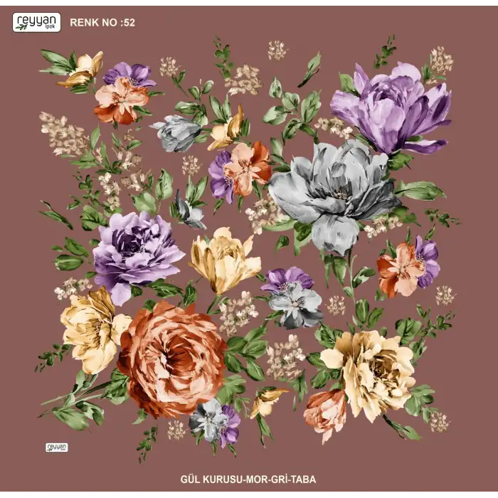 Reyyan İpek 100 cm Desenli Oyalık Yazma (ryyn-454-19)