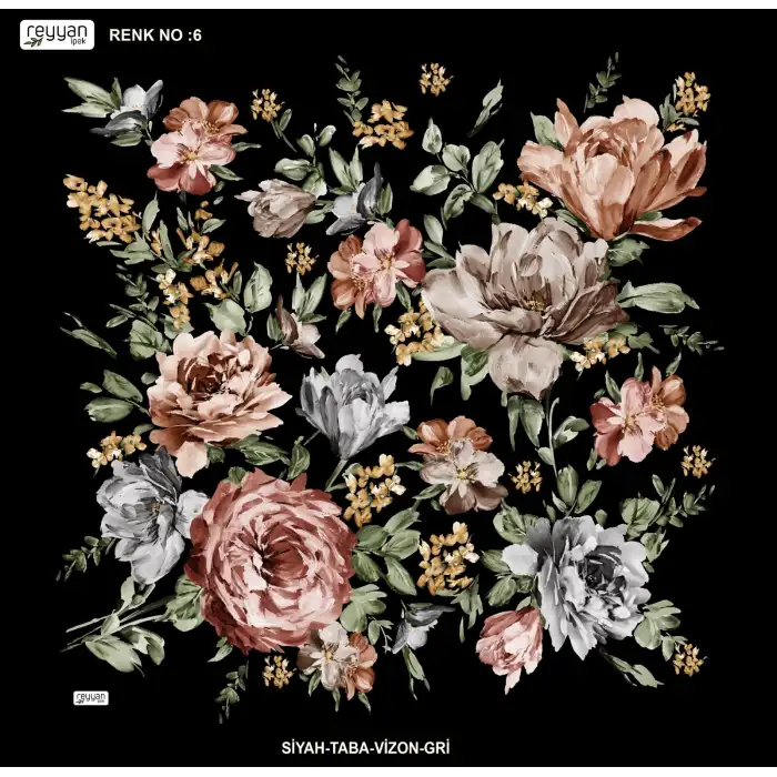 Reyyan İpek 100 cm Desenli Oyalık Yazma (ryyn-454-07)