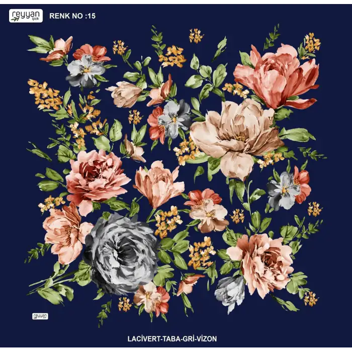 Reyyan İpek 100 cm Desenli Oyalık Yazma (ryyn-454-04)