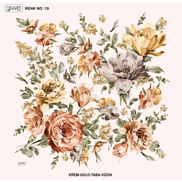 Reyyan İpek 100 cm Desenli Oyalık Yazma (ryyn-454-02)