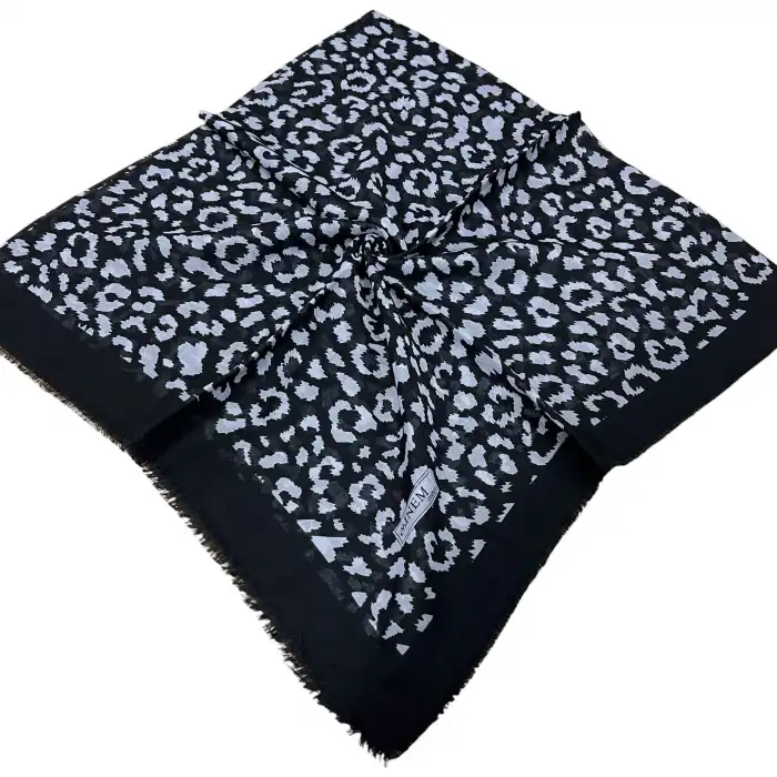 Sinem Dimi Pamuk Eşarp -(Siyah-Gri Serisi) -(FE542-08)