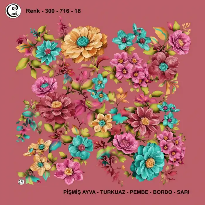 Cenk 100 cm Desenli Oyalık Yazma (Cnk-716-18)