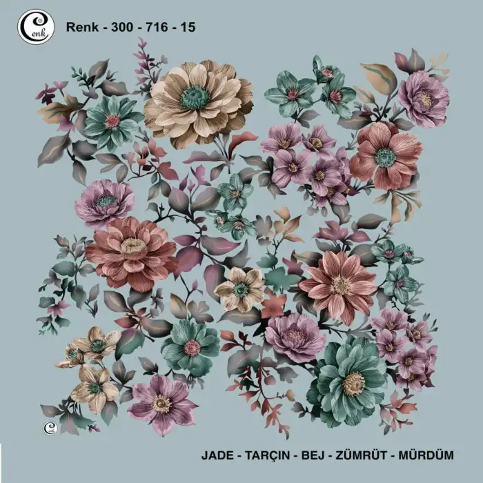 Cenk 100 cm Desenli Oyalık Yazma (Cnk-716-15)