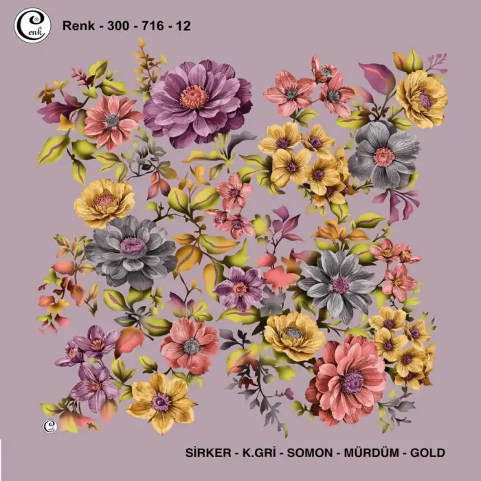 Cenk 100 cm Desenli Oyalık Yazma (Cnk-716-12)