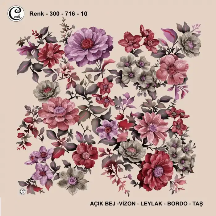 Cenk 100 cm Desenli Oyalık Yazma (Cnk-716-10)