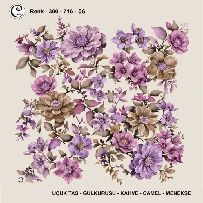 Cenk 100 cm Desenli Oyalık Yazma (Cnk-716-06)