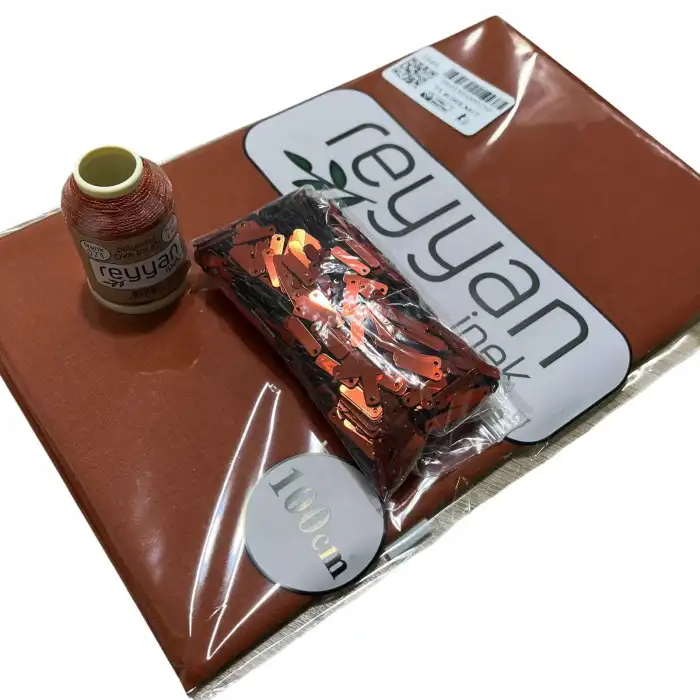 Reyyan İpek 3’lü Hazır Oya Paketi Kiremit-071 | Yazma + Oya İpi + Baget Pleksi Pul Seti-RHP071